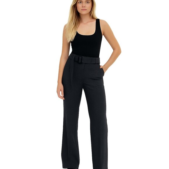 2/$30 White House Black Market The Boot Belted Checkered Trouser Gray 4 #A0746 - Picture 1 of 8